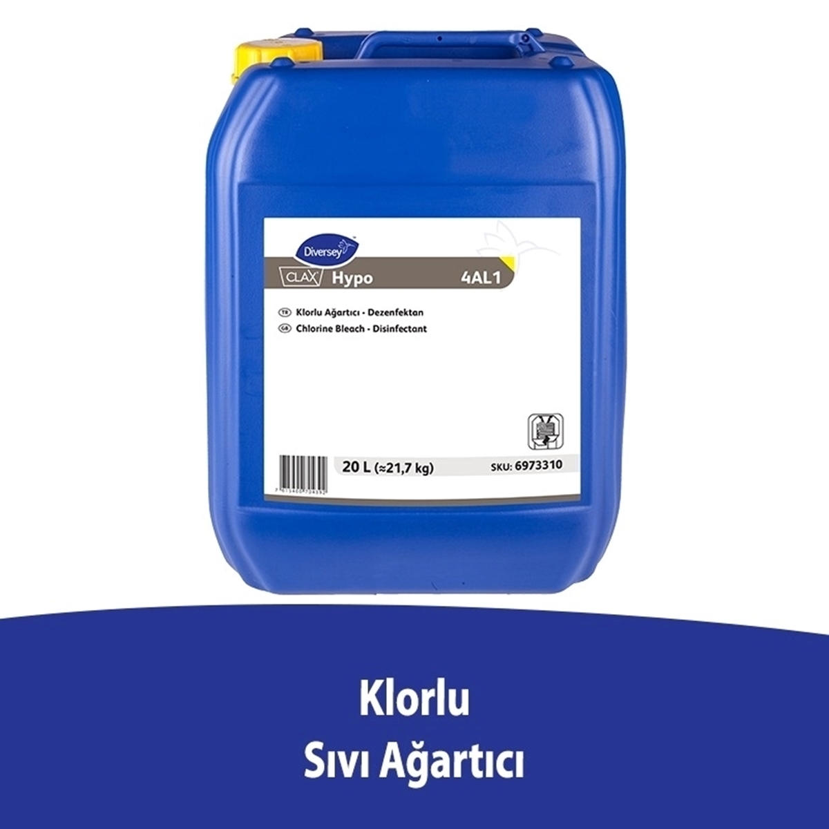Diversey Clax Hypo 4AL1 Sıvı Klorlu Ağartıcı 20 L resmi