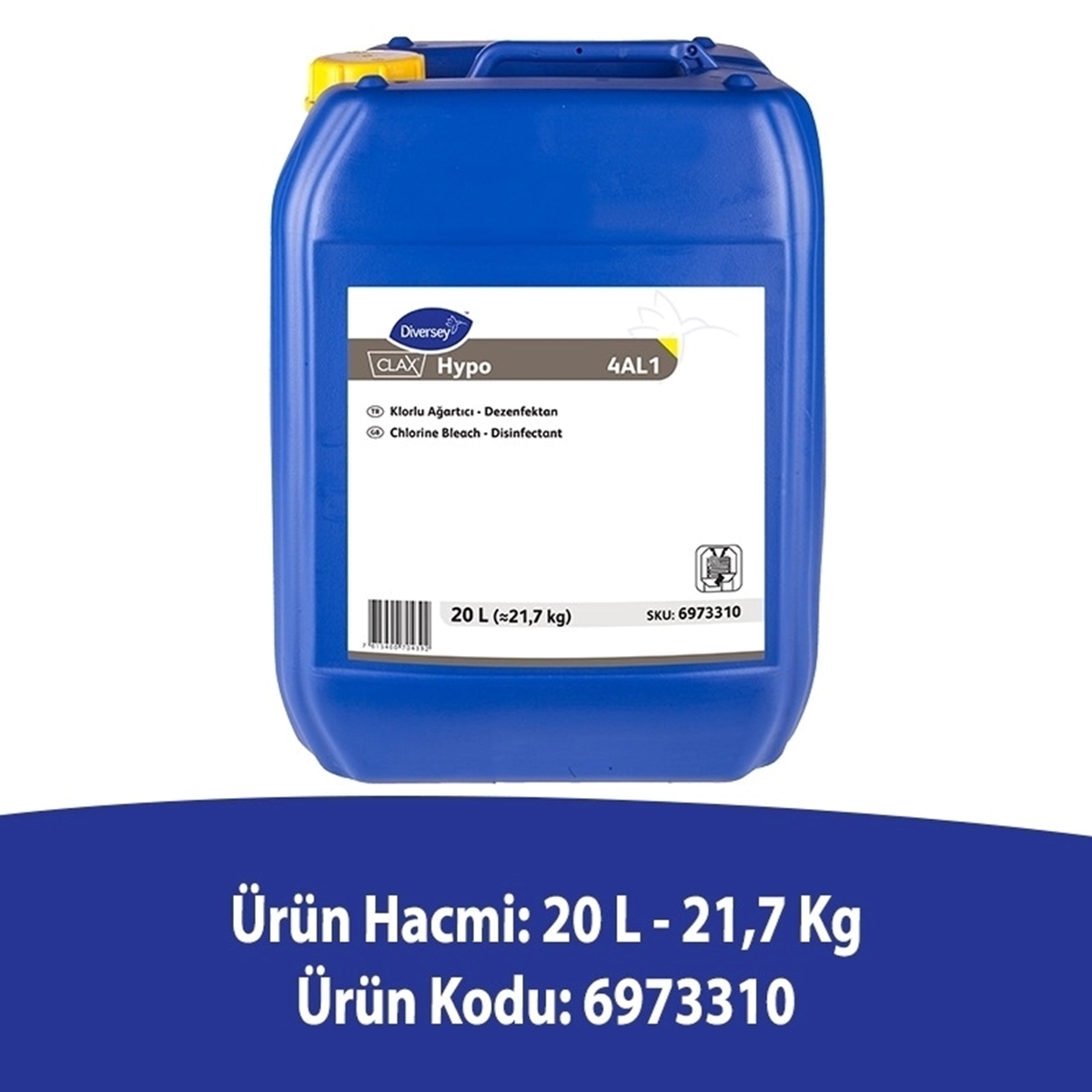 Diversey Clax Hypo 4AL1 Sıvı Klorlu Ağartıcı 20 L resmi