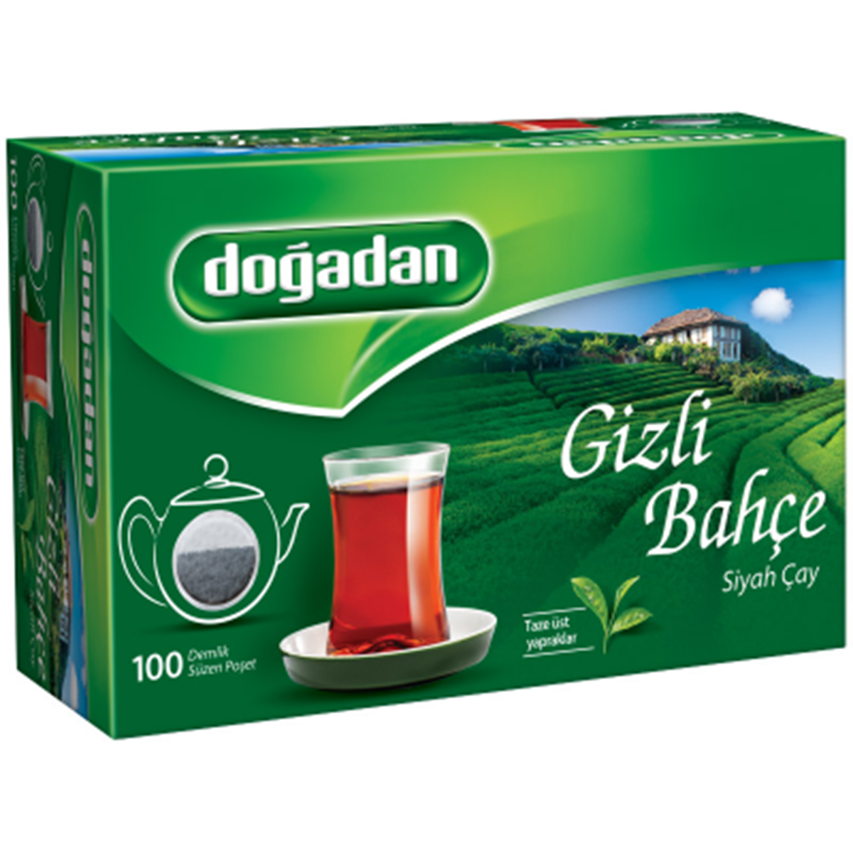 Doğadan Gizli Bahçe Demlik Poşet Çay 100'lü 12 Paket resmi